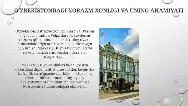 O'rta osiyo xonliklarining Rossiya bilan savdo - elchlik munosabatlari 3