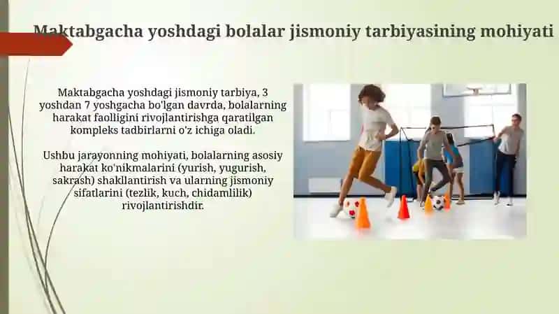 Maktabgacha yoshdagi bolalar jismoniy tarbiyasi mazmunivavazifalari 3
