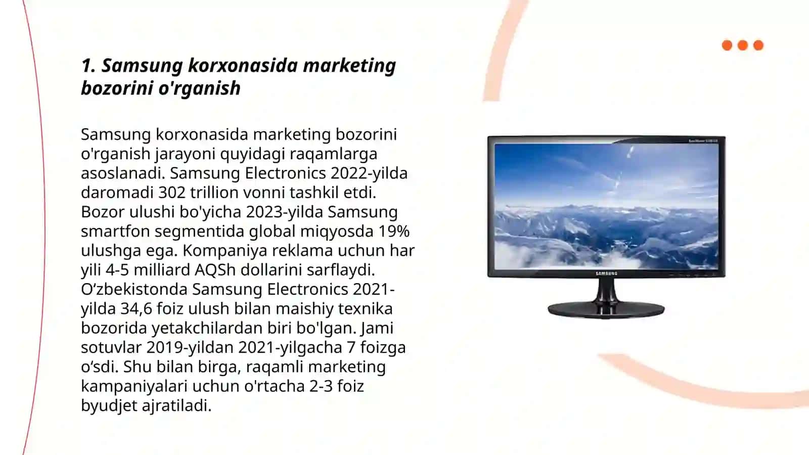 Samsung korxonasida marketingni tashkil etish va strategiyalari 3