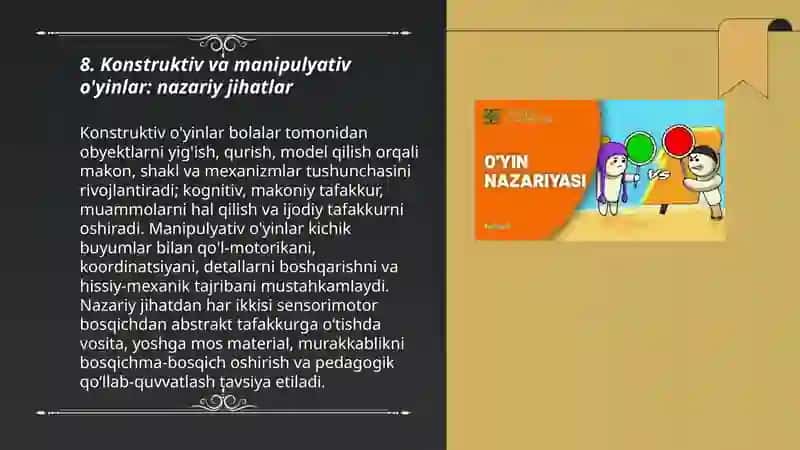 O'yin faoliyati nazariyasi 3