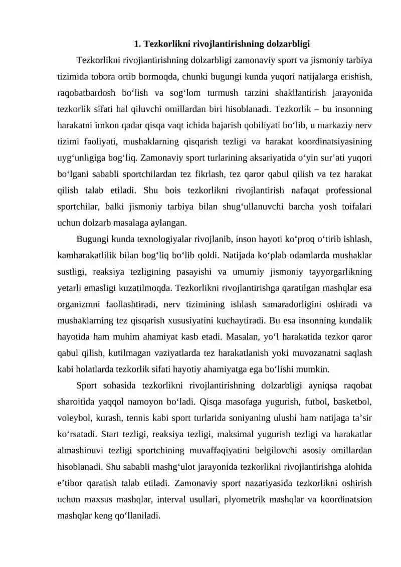 Tezkorlikni rivojlantirishning dolzarbligi 3