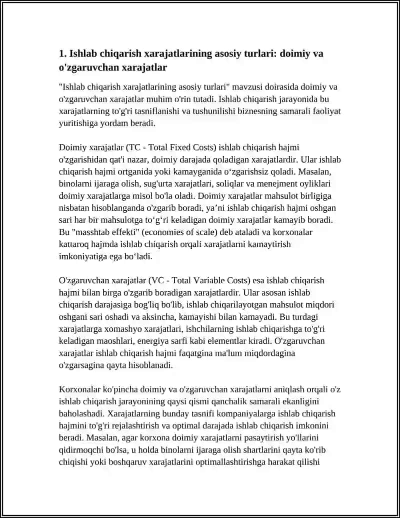 ISHLAB CHIQARISH XARAJATLARINI KAMAYTIRISH USULLARI 3