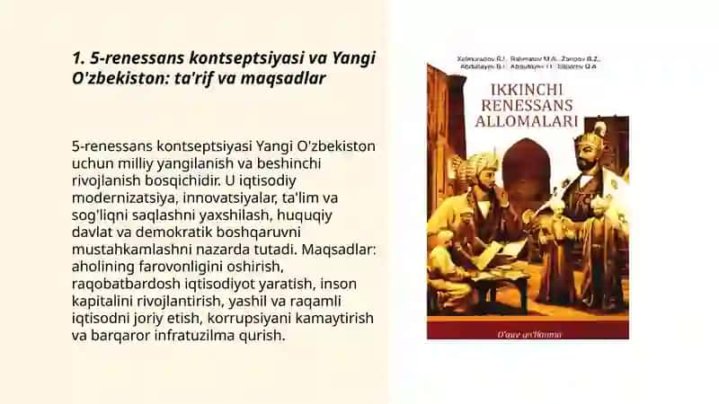 Yangi O'zbekistonning 5-renesans tomon tutgan yoli 3