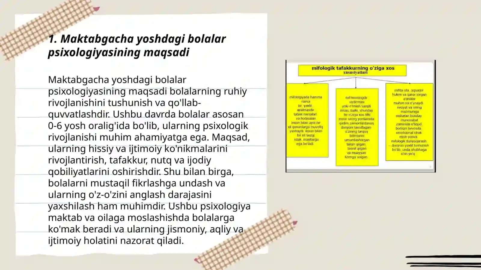 Maktabdagi bolalarning psixologik xususiyatlari fanining predmeti maqasadi va vazifalari 3