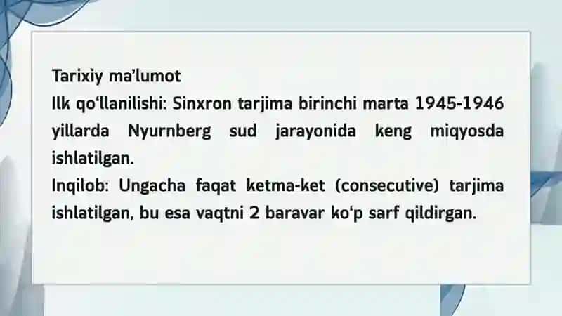 Sinxron tarjima asoslari 3