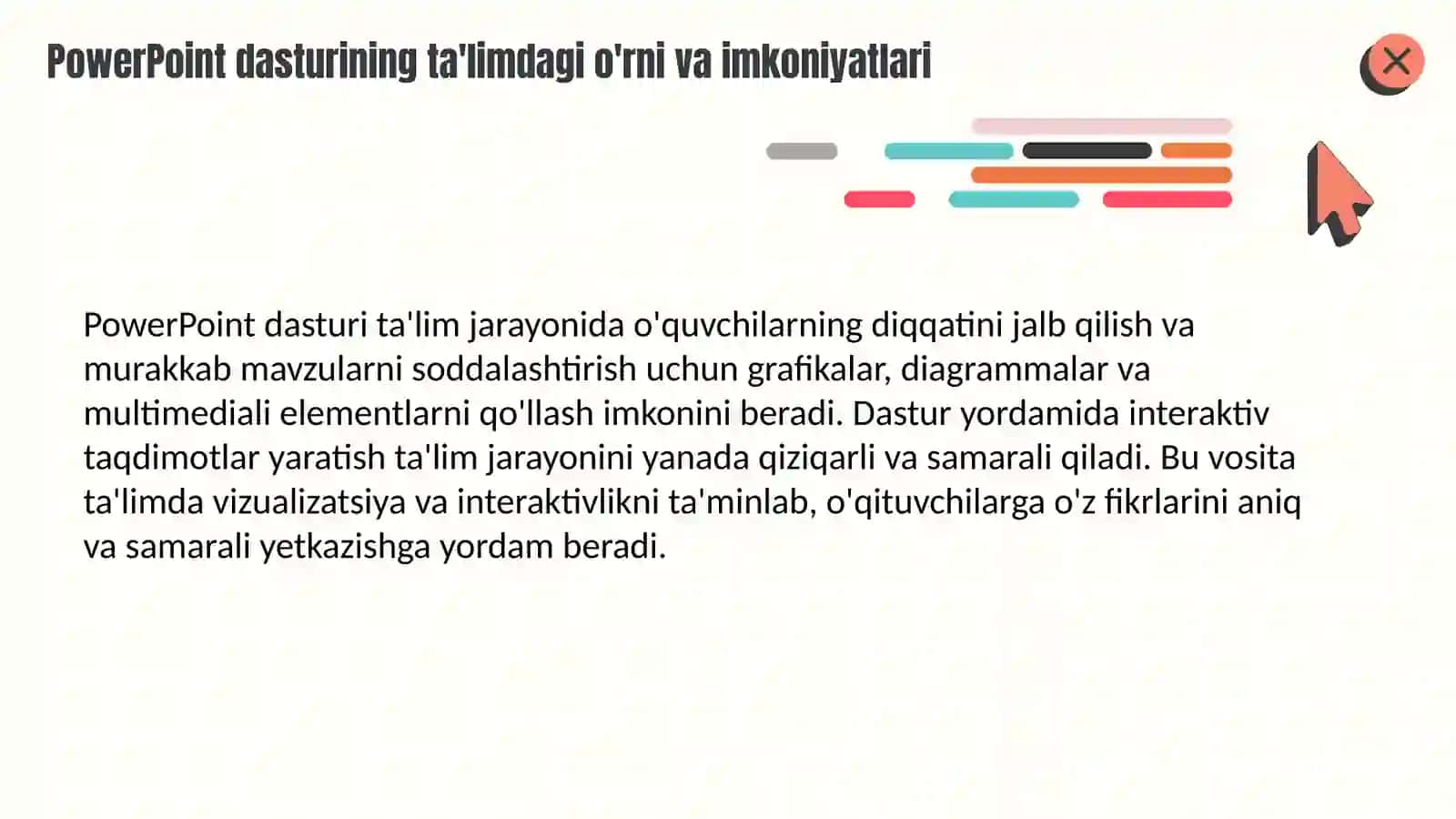 PowerPoint dasturiy ta’minoti va uning imkoniyatlari 3