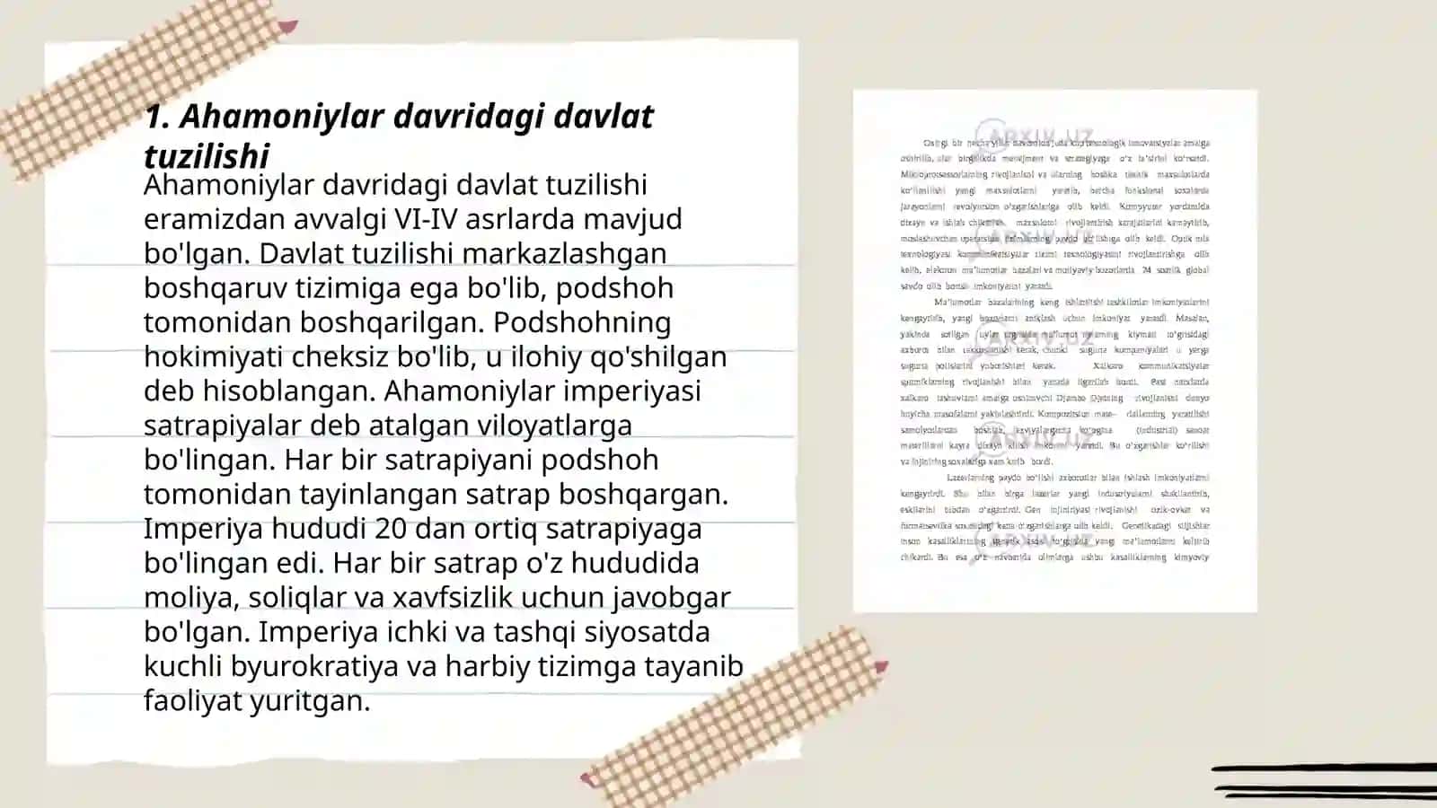 Ahamoniylar hukmdorligi davrida jamiyatlik siyosiy sistemadagi ózgarishlar 3