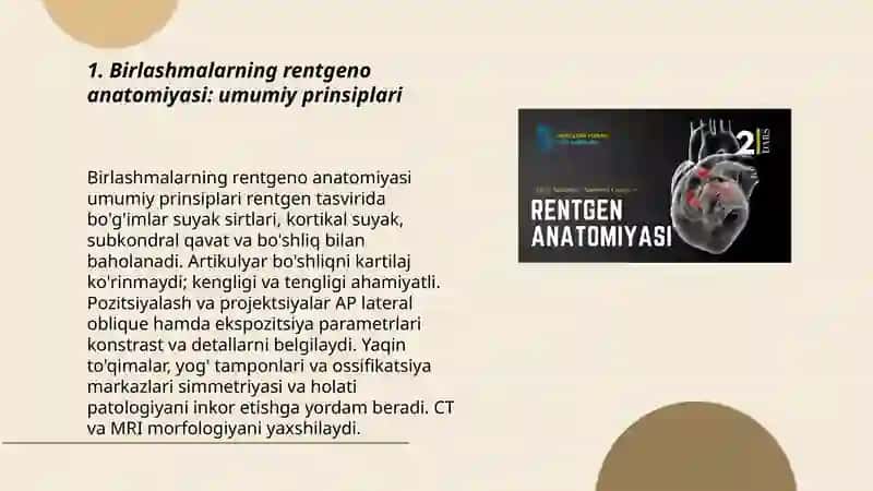 Birlashmalarning rentgeno anatomiyasi 3