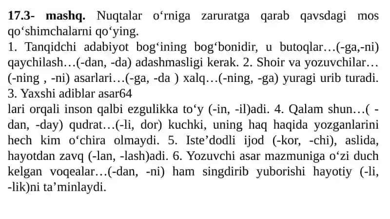 QO’SHIMCHALAR TANLOVI 3