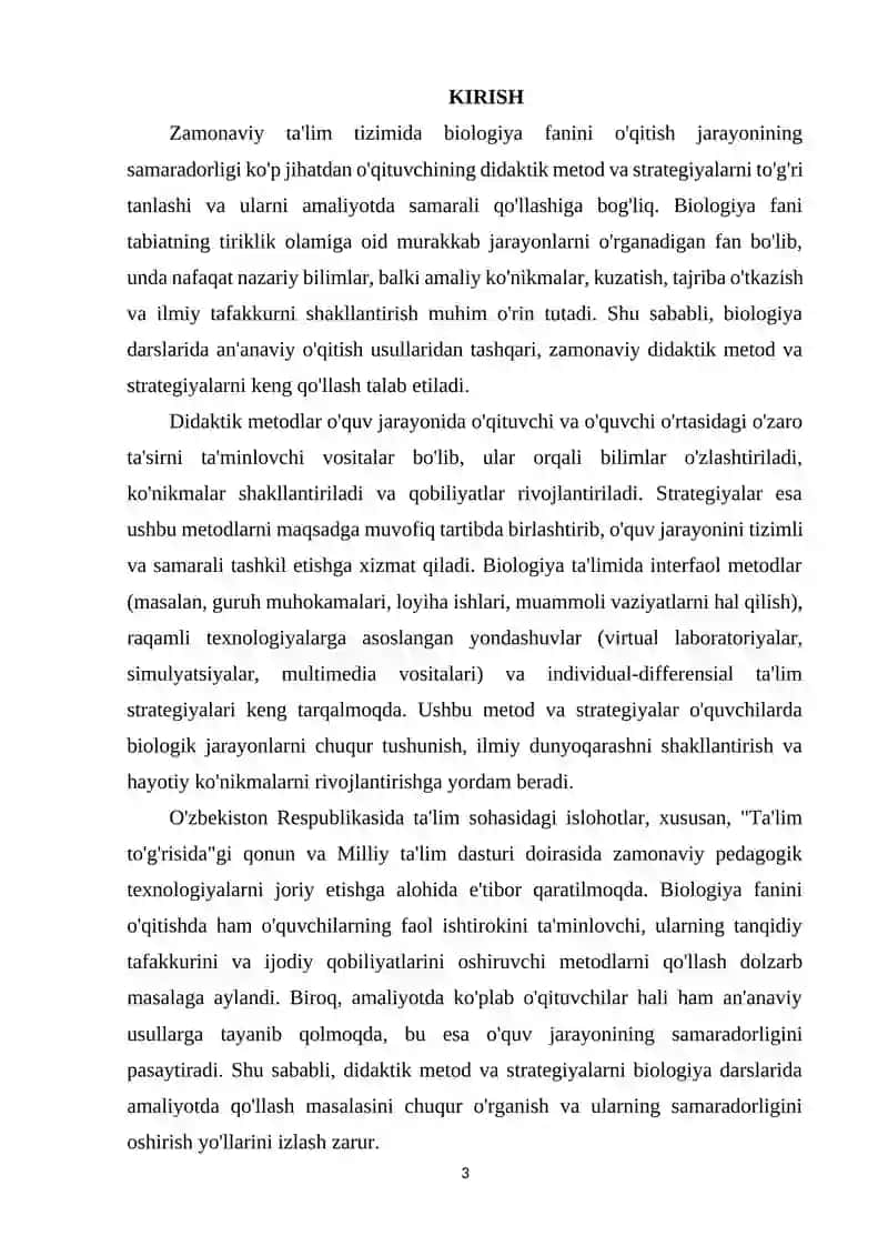 Biologiya darslarida didaktik metod va strategiyalarni amaliyotda qo‘llash 3