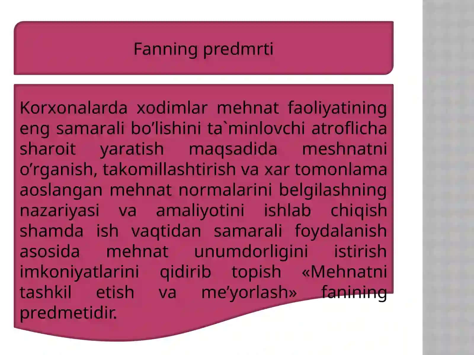 Mehnatni tashkil etish va me'yorlash 3
