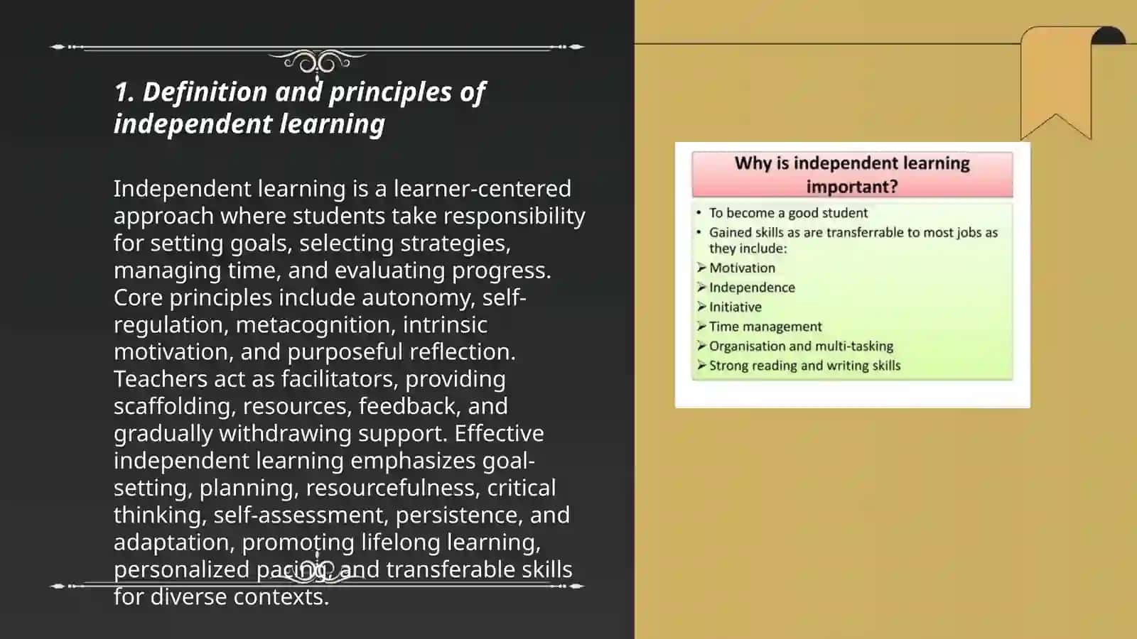 Definition and Principles of Independent Learning 3