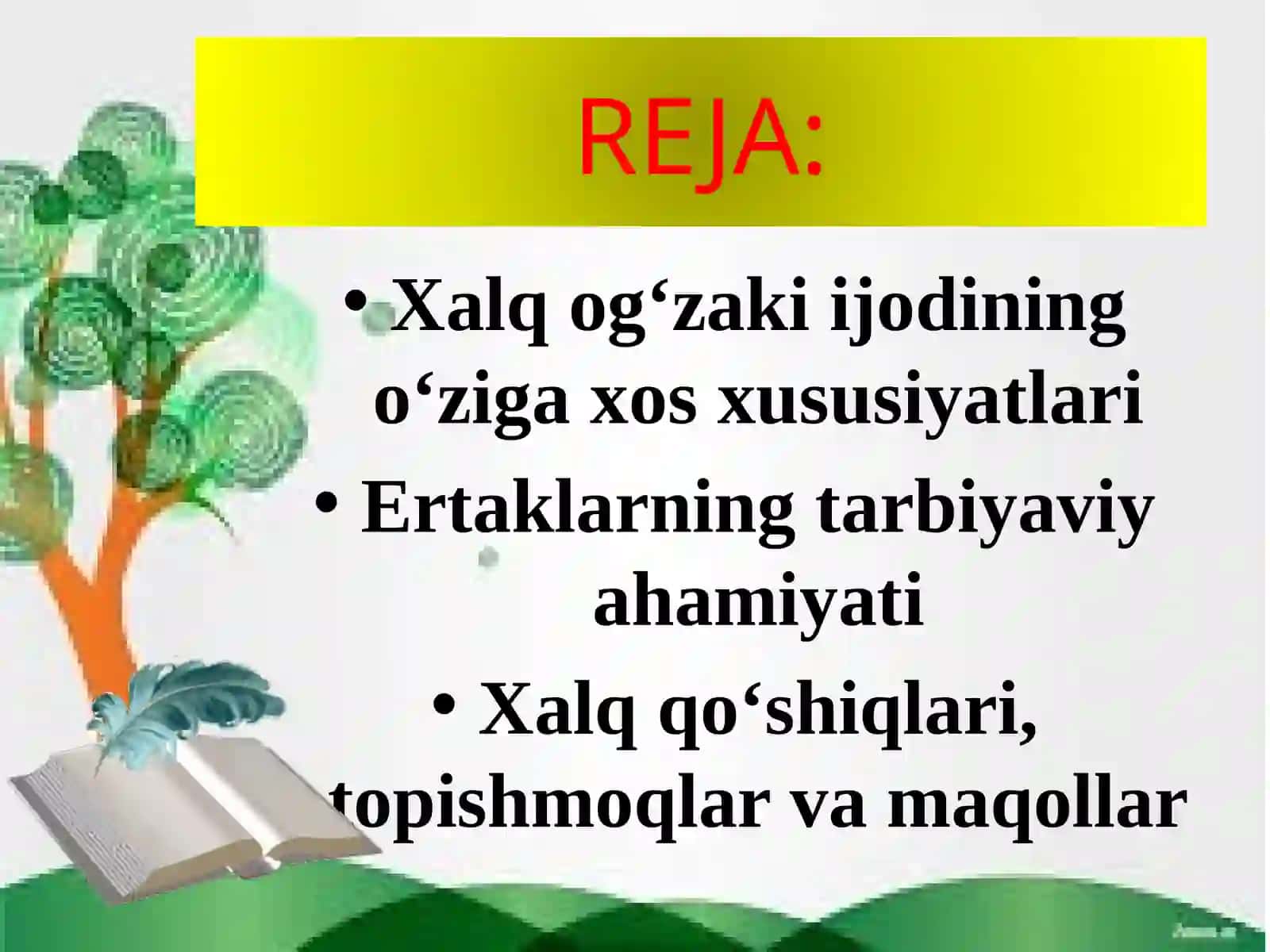 Davlat umum ta’lim maktabining boshlang‘ich sinfo’qituvchisi Ayturayeva va Ozodaning o’qish fanidan 4-sinflar uchun taqdimoti 3