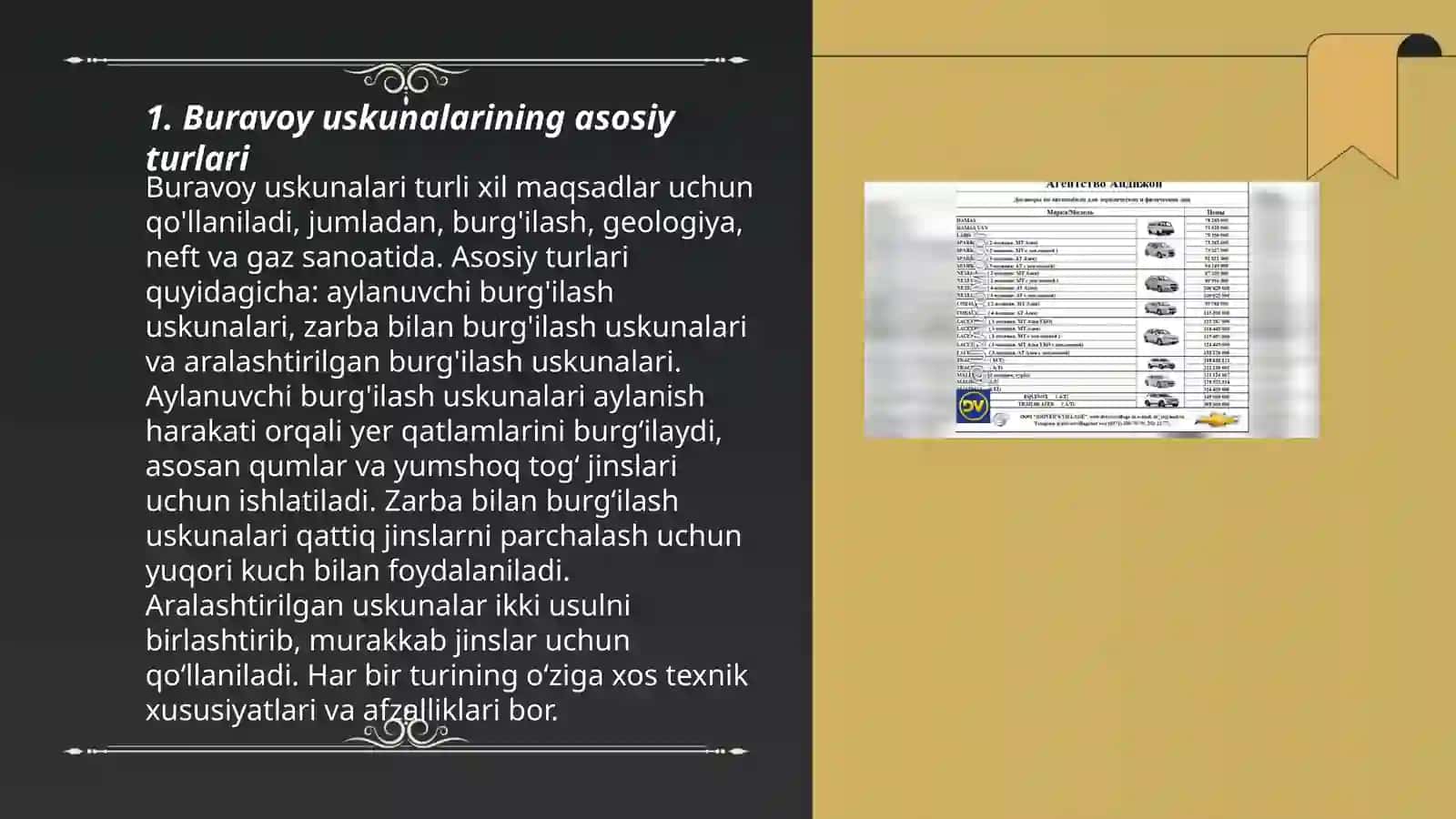 Buravoy uskunalari va Dolotalar haqida umumiy malumot 3