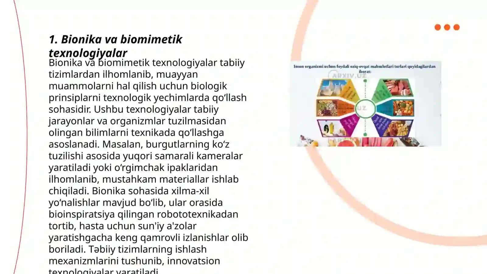 Bionika va biomimetik texnologiyalar 3