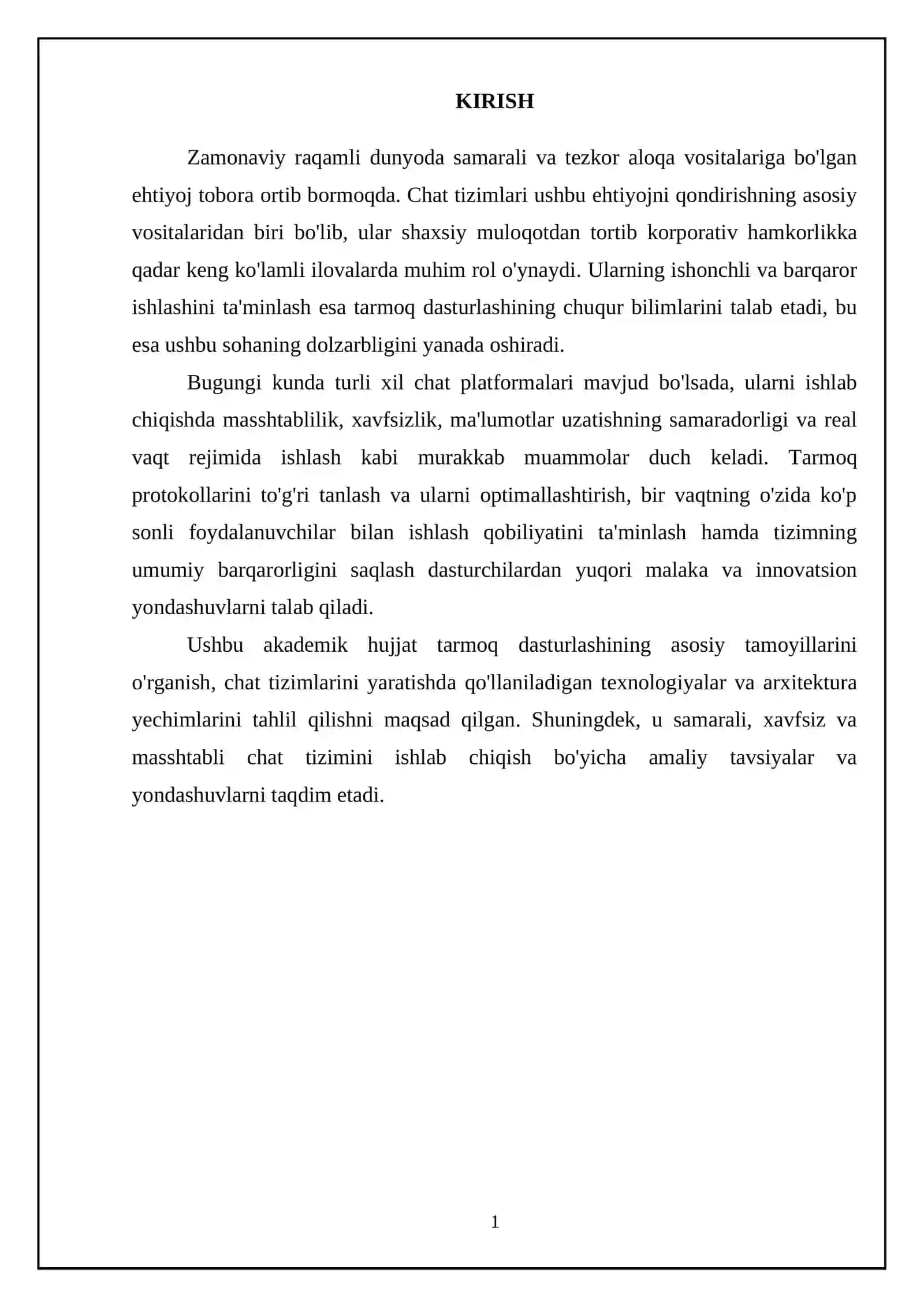 Chat tizimlari va tarmoq uchun dasturlash 3