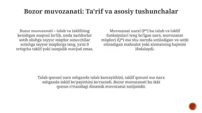 Bozor muvozanati: Ta'rif va asosiy tushunchalar 3