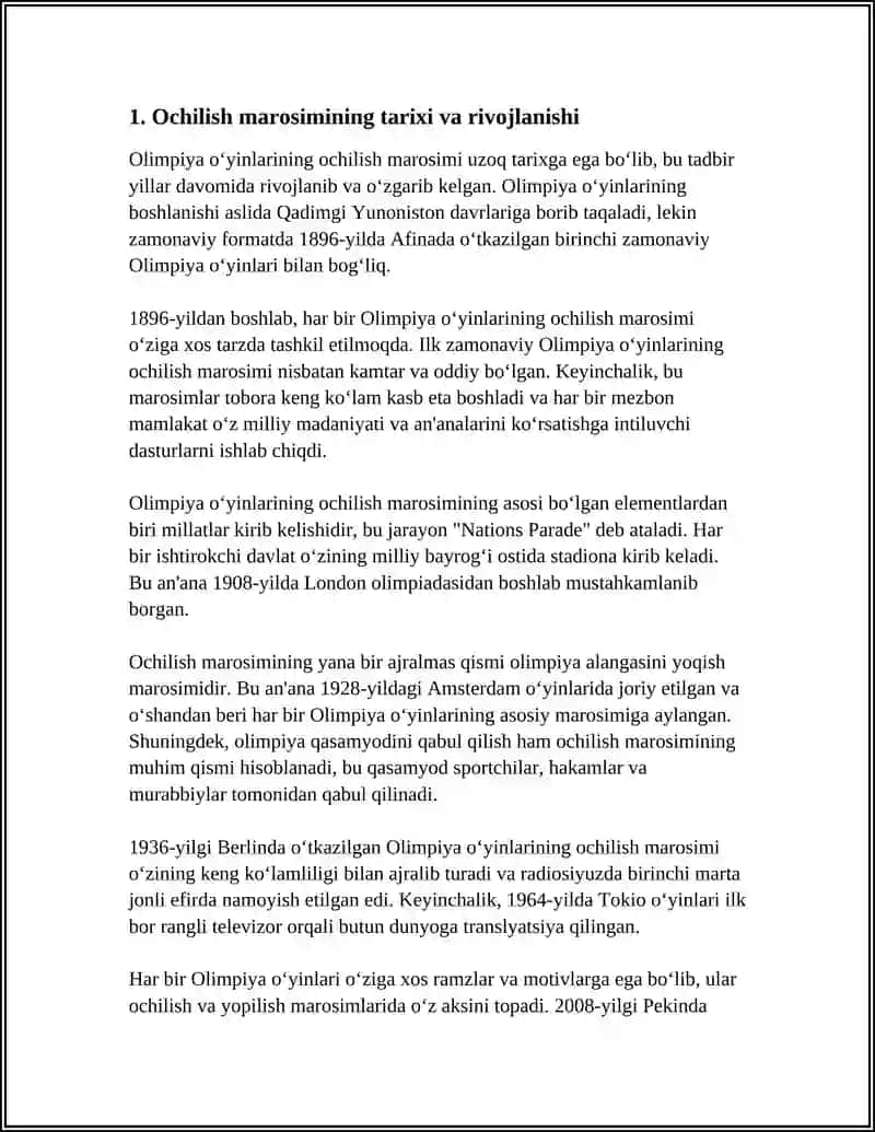 OLIMPIYA OYINLARI OCHLISHI VA YOPLISHI XAQIDA MALUMOT 3