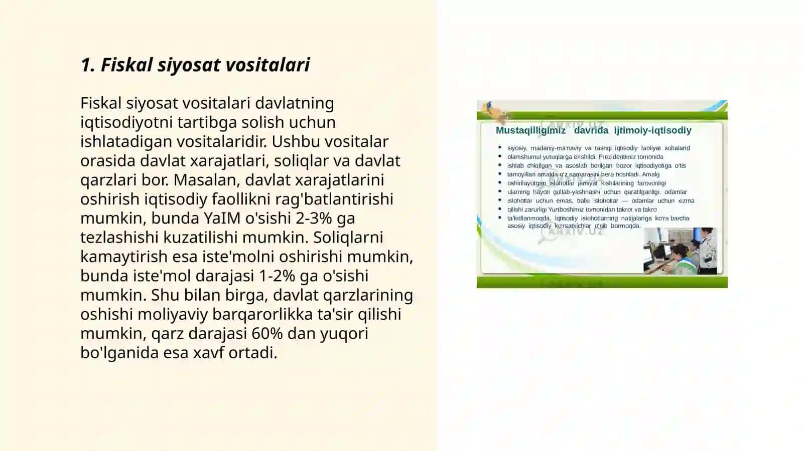 Fiskal siyosat vositalari 3