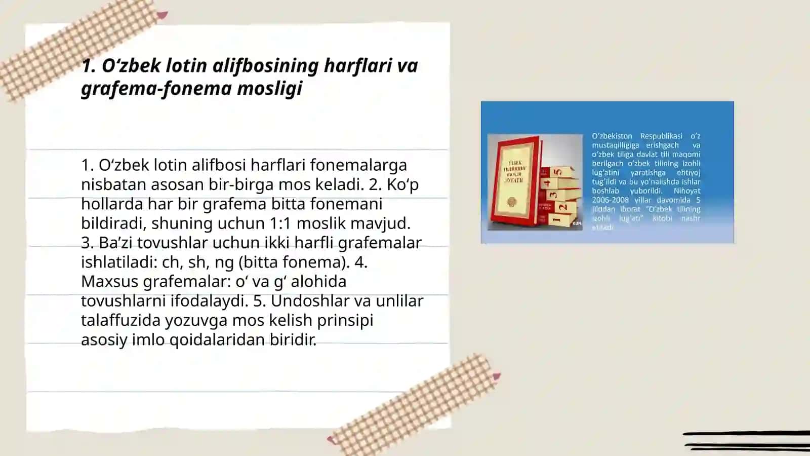 Oʻzbek tilining asosiy imlo qoidalarini oʻzlashtirish 3