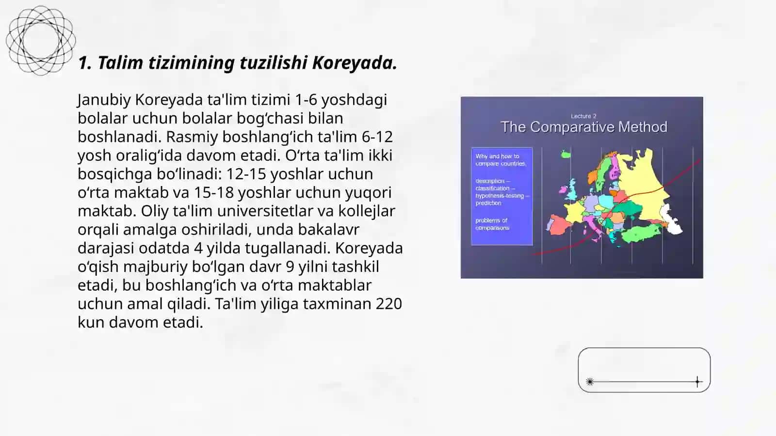Koreya mamlakatlarida talim tarbiya jarayonlarning qiyosiy tahlili 3