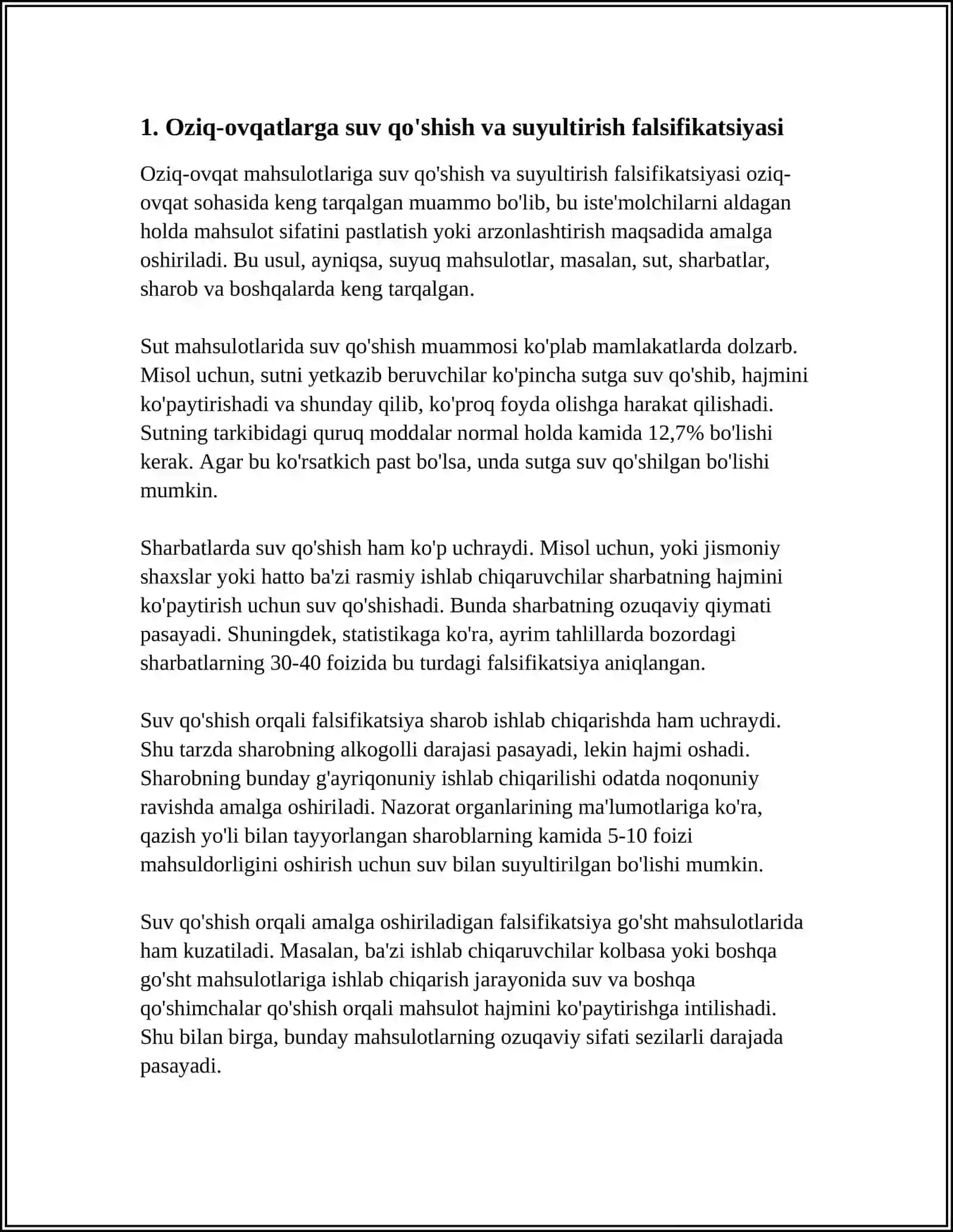 NOOZIQ-OVQAT TOVARLARINI QALBAKILASHTIRISH TURLARI VA VOSITALARI 3