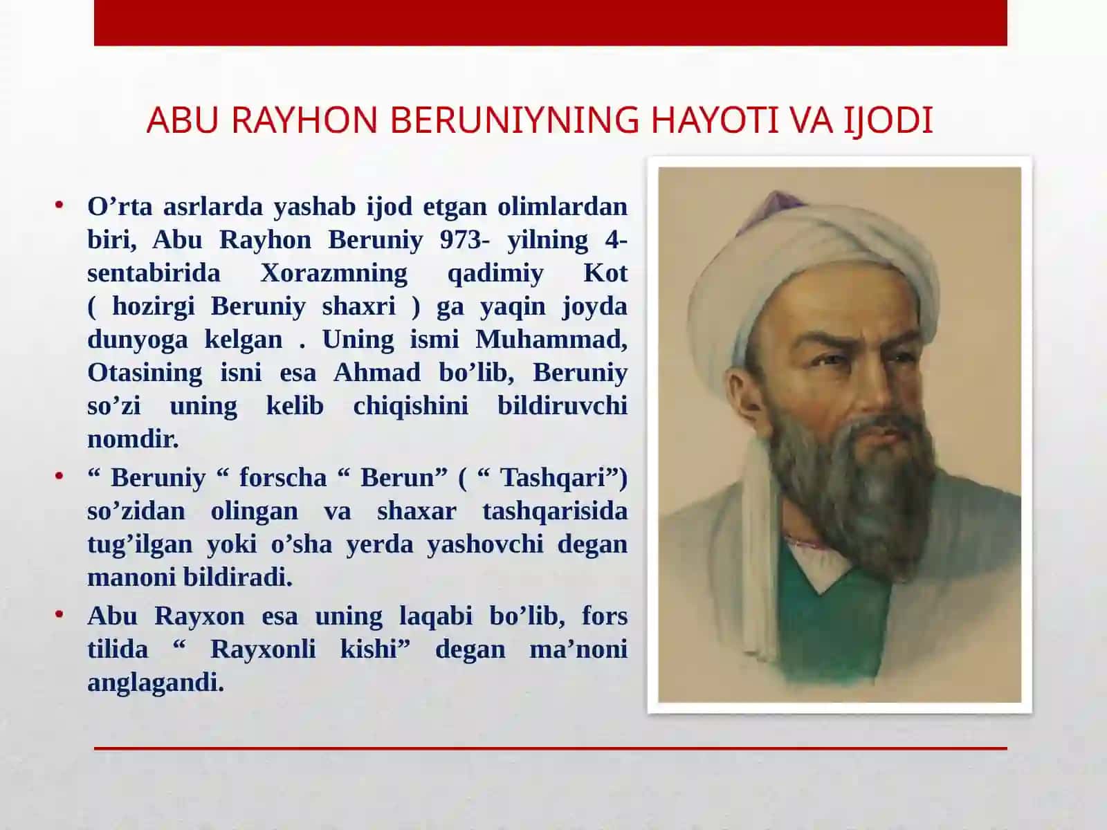 Abu Rayhon Beruniyning hayoti va ilmiy merosi 3