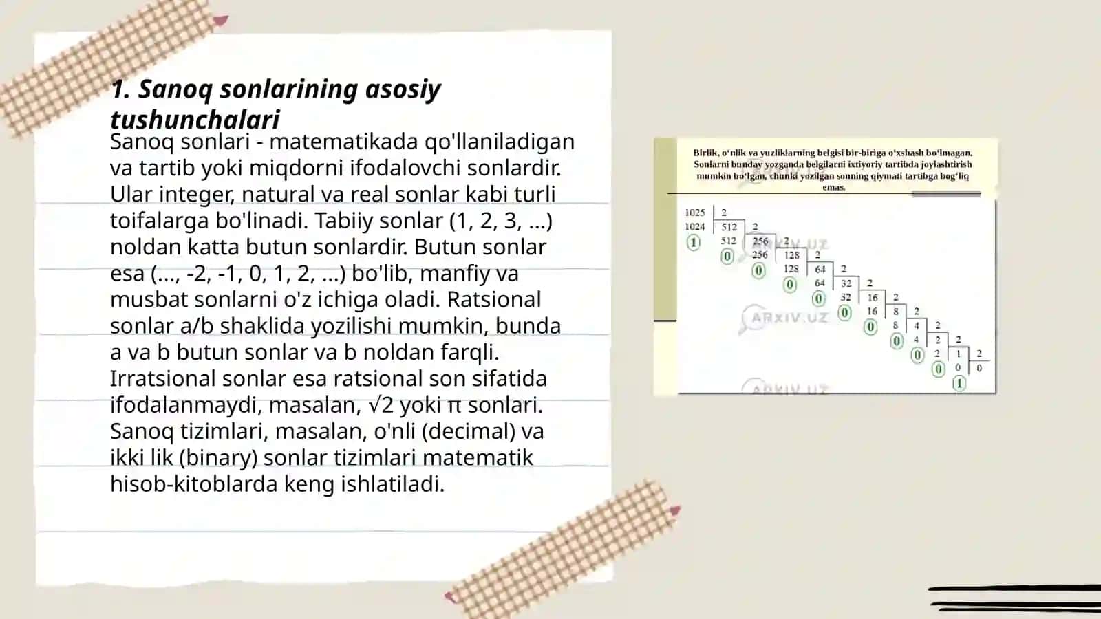Sanoq sonlari ko‘rgazmali qurolini yasash 3