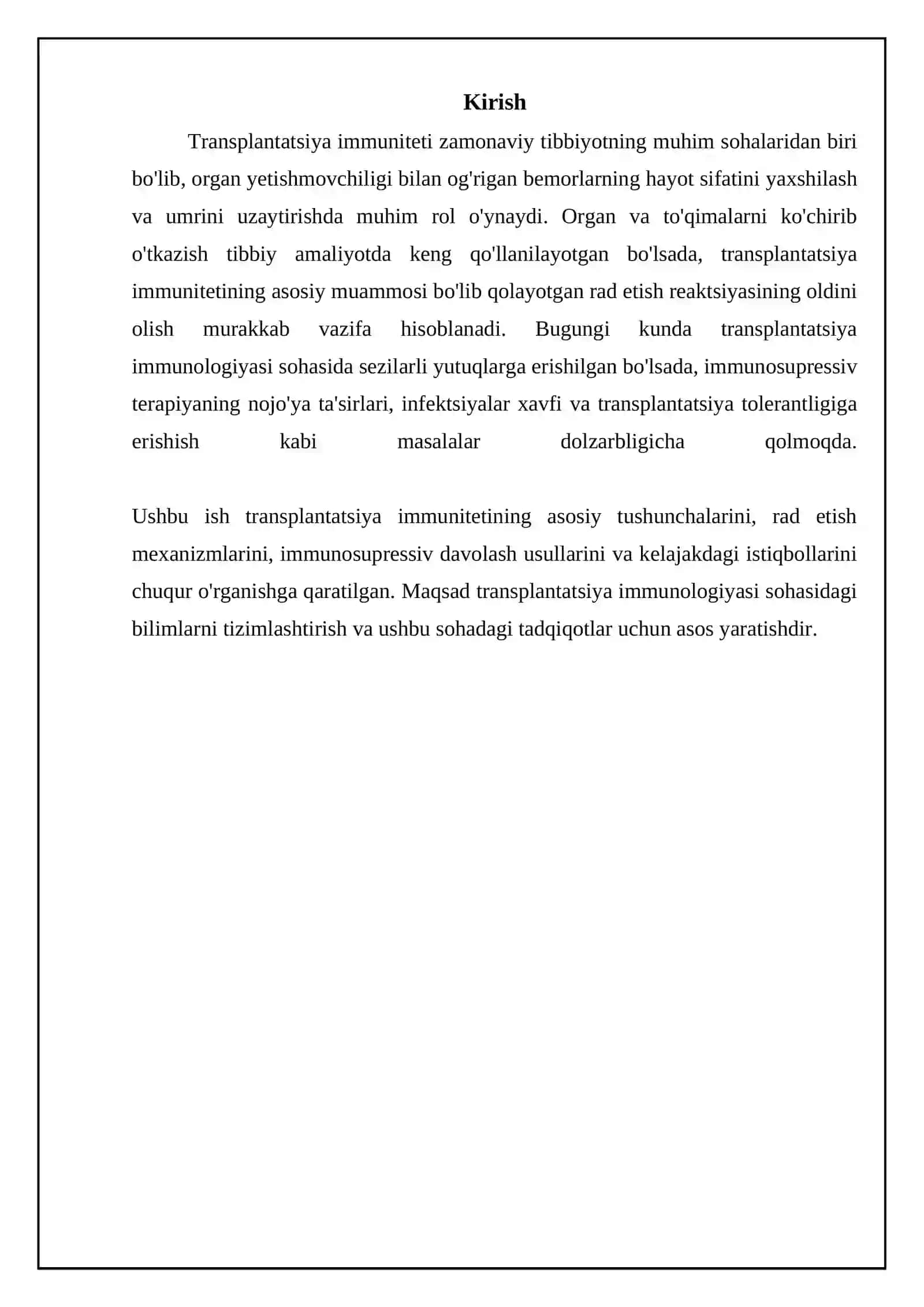 Transplantatsiya immunitetining asoslari va rad etish mexanizmlari 3