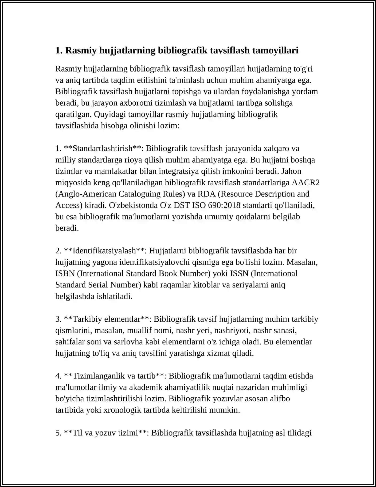 Rasmiy hujjatlarni bibliografik tavsiflash 3