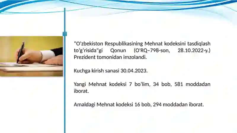 Yangi Mehnat kodeksining mazmun-mohiyati 3