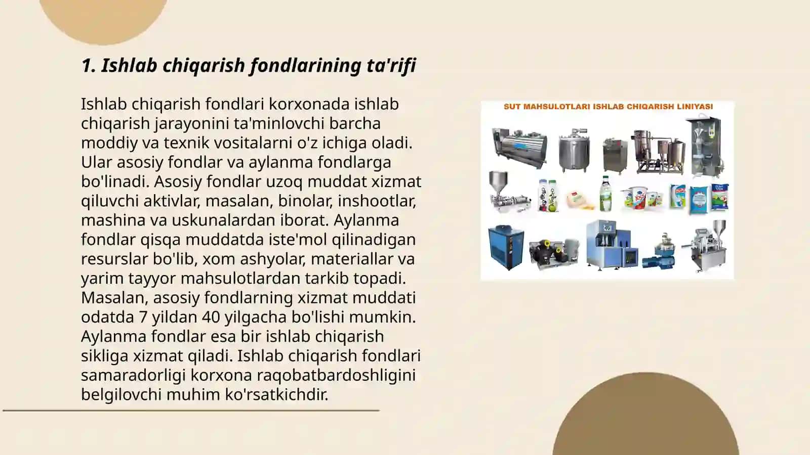Asosiy ishlab chiqarish fondlarning tarkibiy tuzilmasi 3