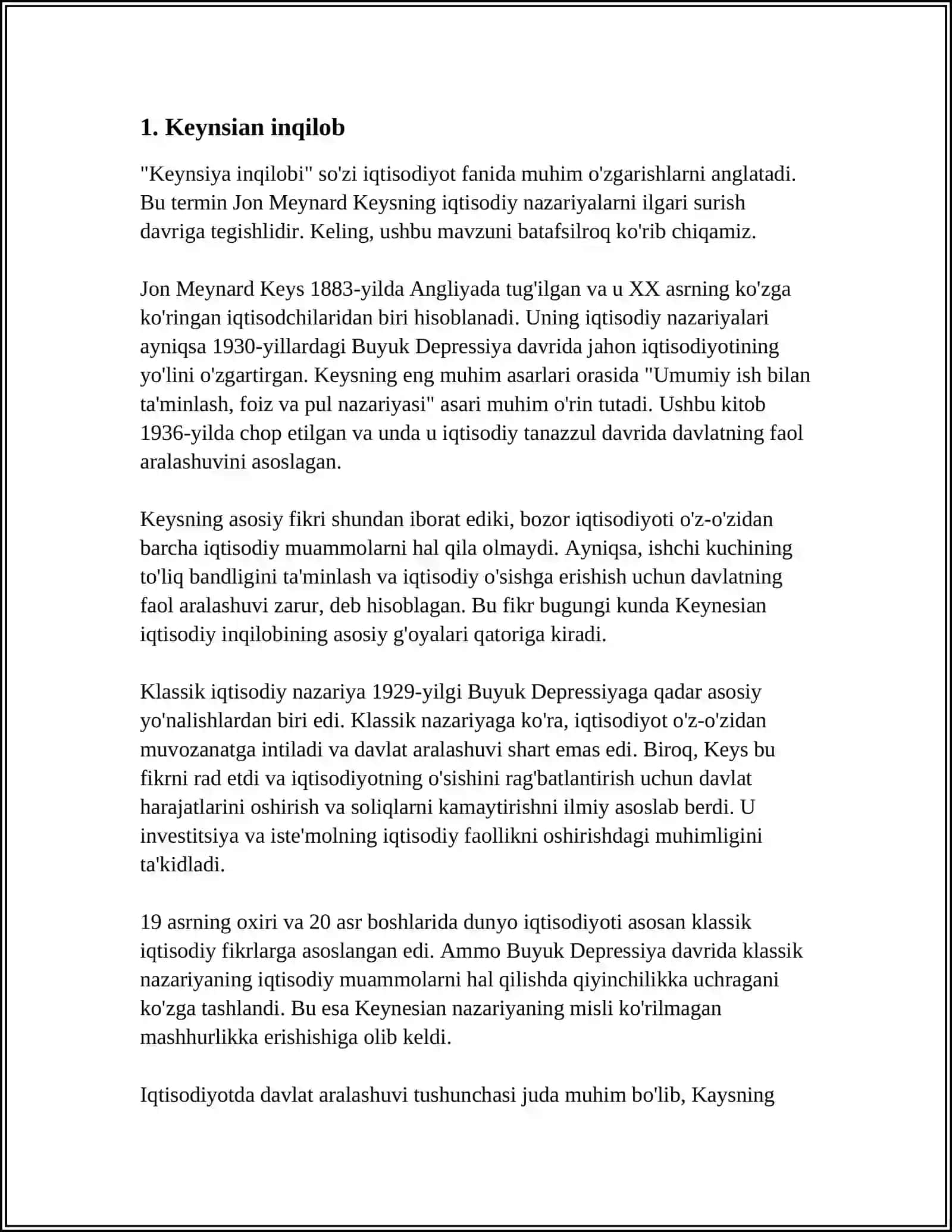 JOHN MAYNARD KEYNS IQTISODIYOT TALIMOTI 3