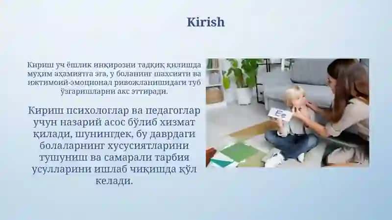 3 yosh inqirozi: tavsifi va namoyon bo'lishi 3