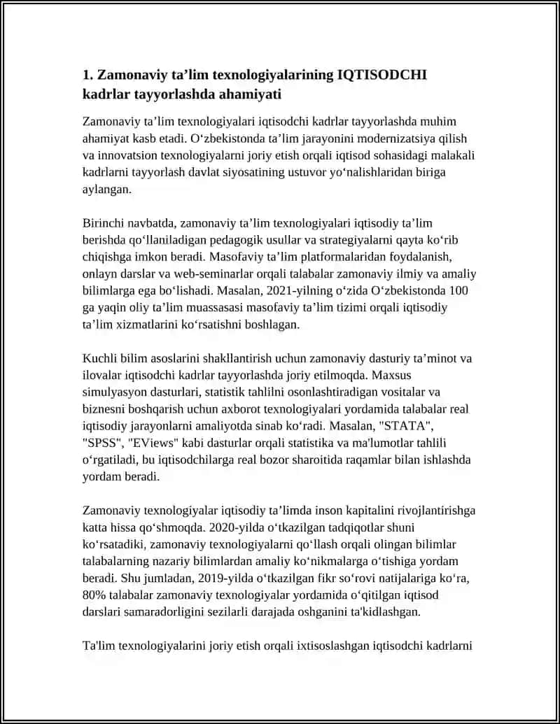 IQTISODCHI KADIRLAR TAYYORLASHDA ZAMONAVIY TALIM TEXNOLOGIYALARI 3
