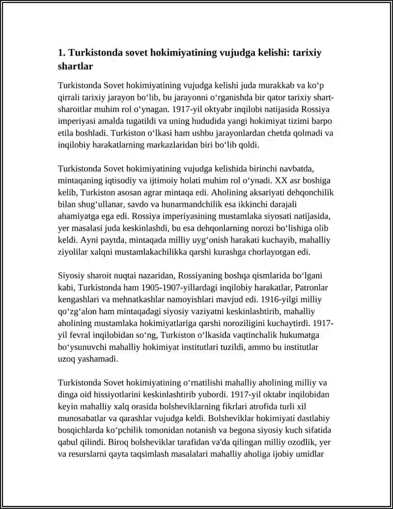 TURKISTONDA SOVET HOKIMYATINING OʻRNATILISHI 3