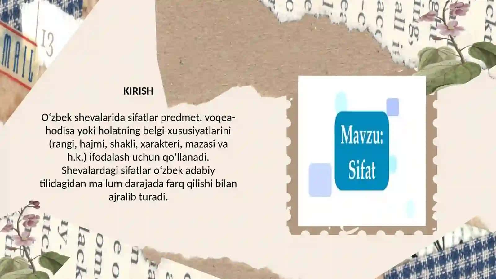 Oʻzbek shevalarida sifatlarning yasalishi 3