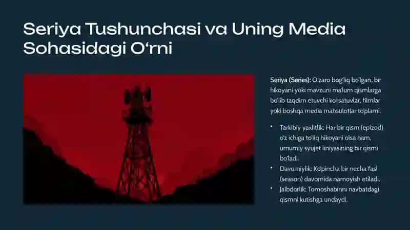 Telestudiya Tizimlari va Ilovalari: Seriya Tuzilishini Tahlil Qilish 3