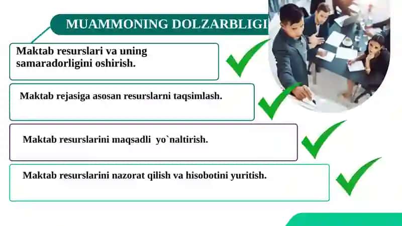 MAKTABDA RESURSLARNI ANIQLASH, REJALASHTIRISH VA MAQSADLI YO`NALTIRISH 3