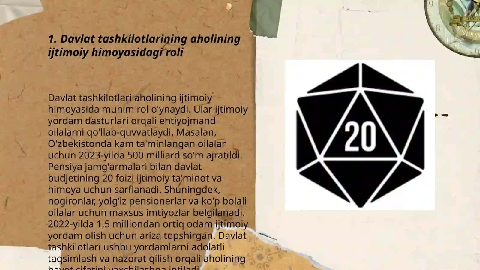 Aholini ijtimoiy himoya qilish tizmida davlat va nodavlat tashkilotlarni orni 3