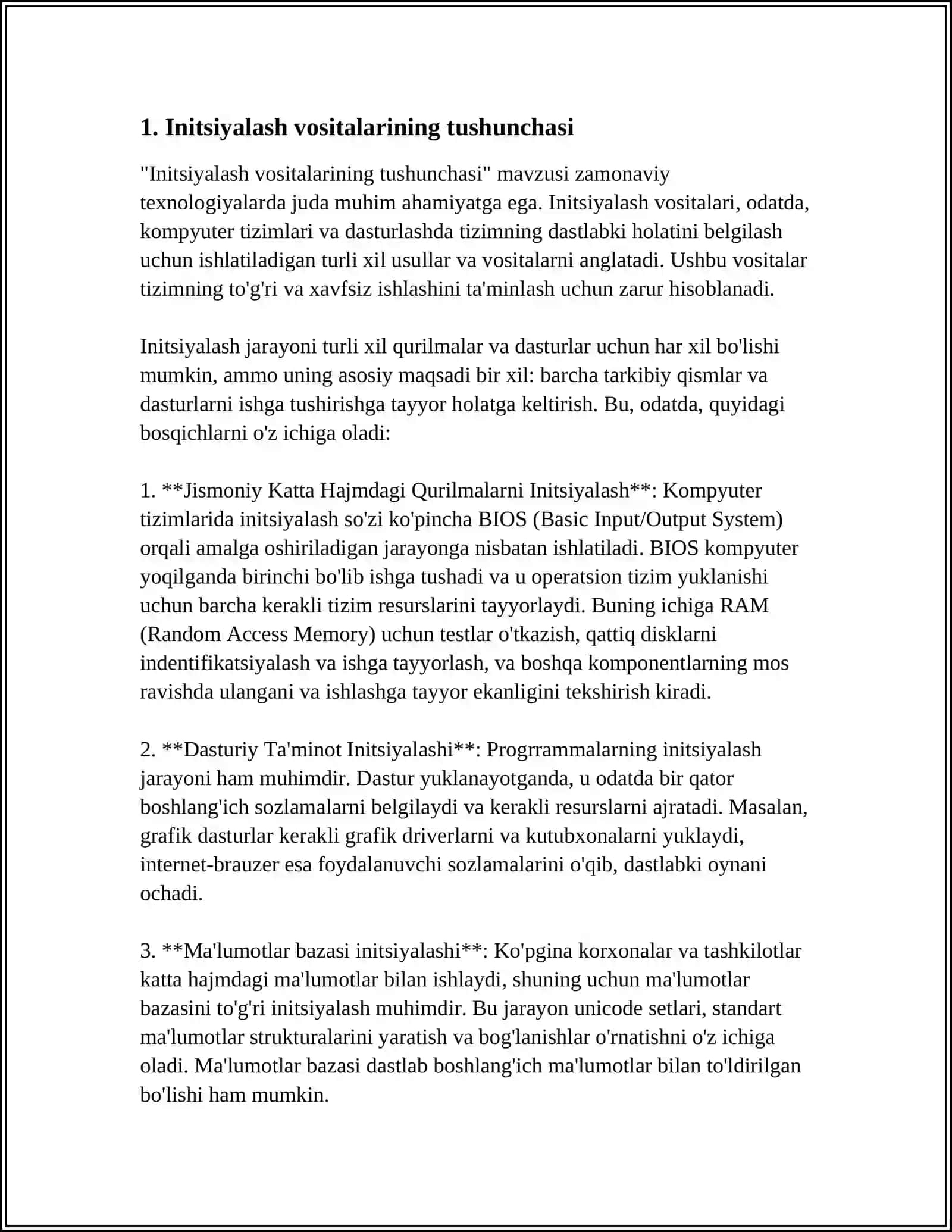INITSIYALSH VOSITALARIGA NIMALAR KIRADI ULARNI ISHLATISHDA VA YOʻQ QILISHDA XAVFSIZLIK QOIDALARI 3