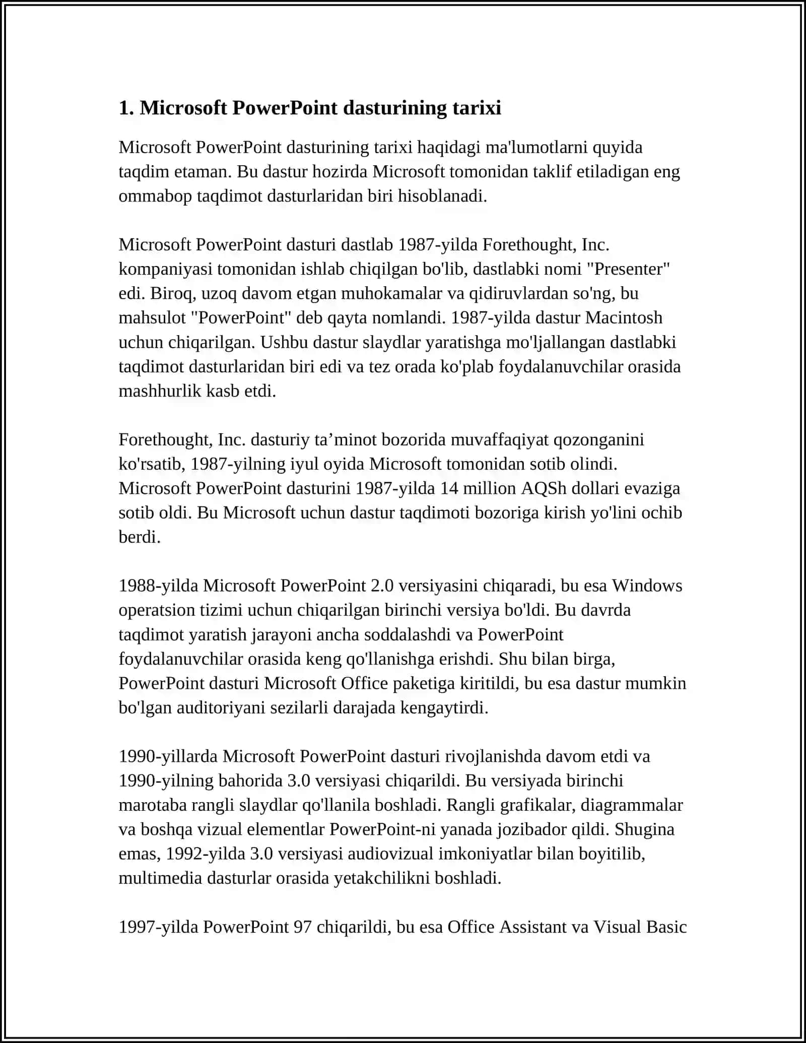 MS POWER POINTNING DASTURIY TA'MINOTI VA UNING IMKONIYATLARI 3