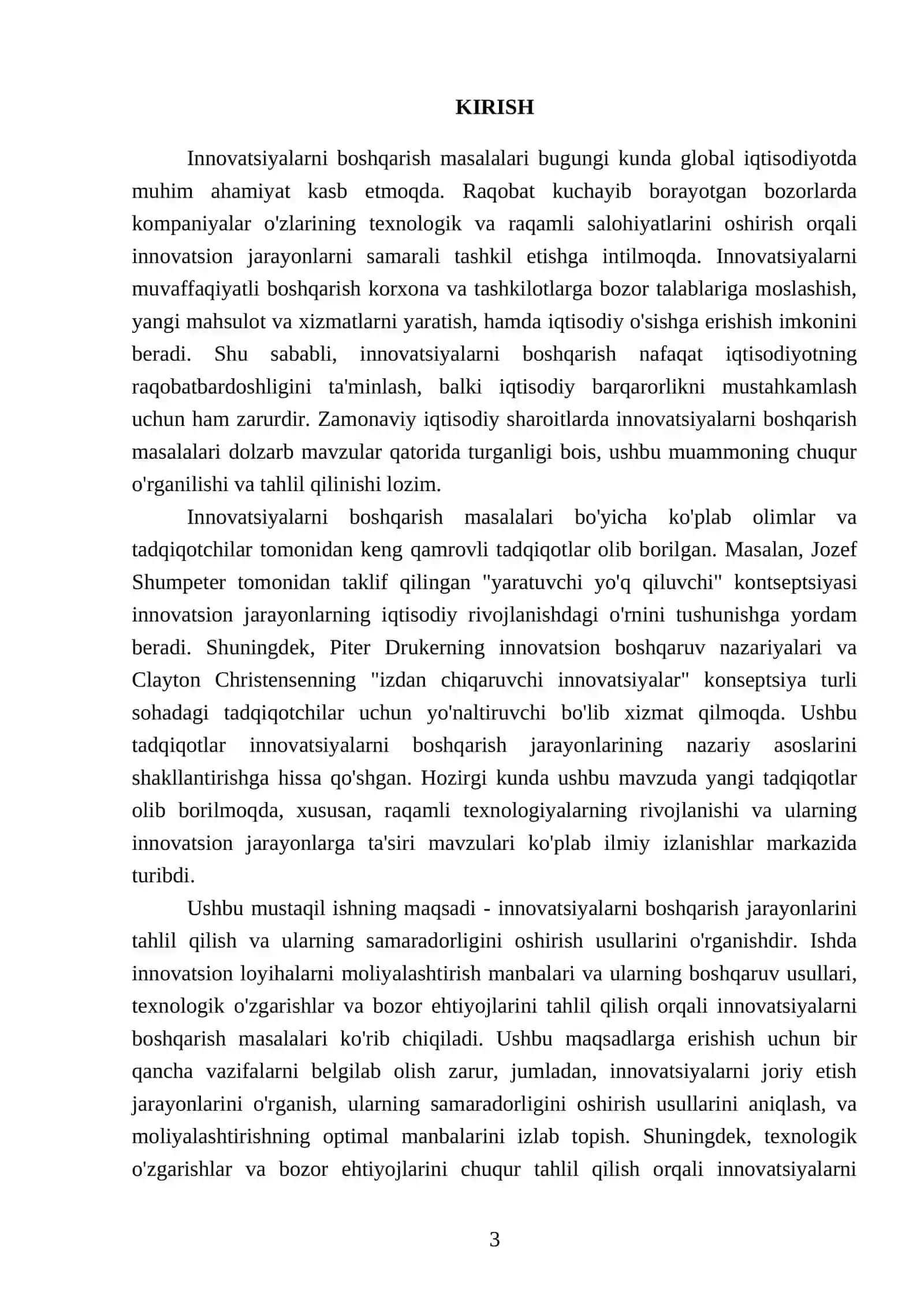 Innovatsiyalarni boshqarish masalalari 3