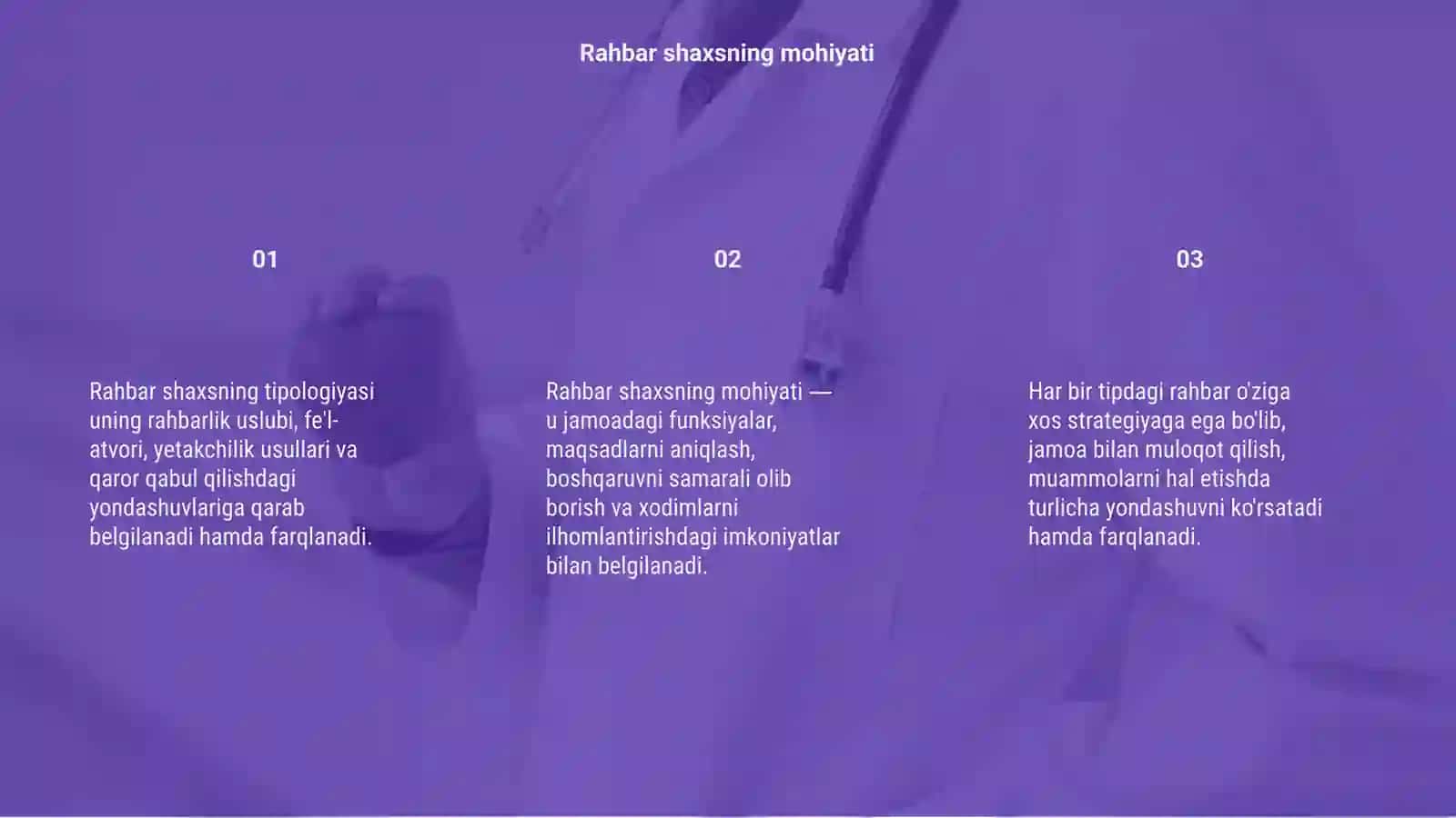 Rahbar shaxsning tipologiyasi 3