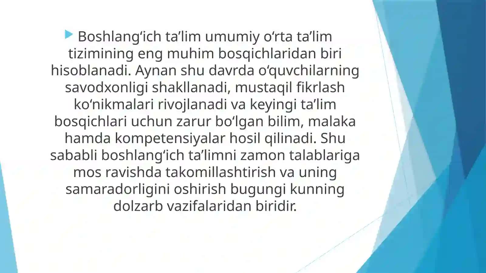 Maktab ta'limining boshlang'ich ta'lim bosqichida tendensiyalar. 3
