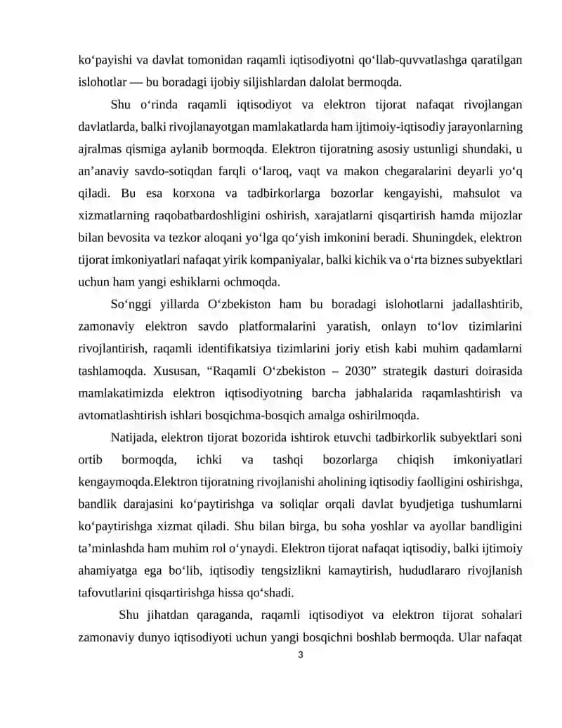 Raqamli Iqtisodiyotda elektron tijoratning rivojlanishi va uning ahamiyati 3