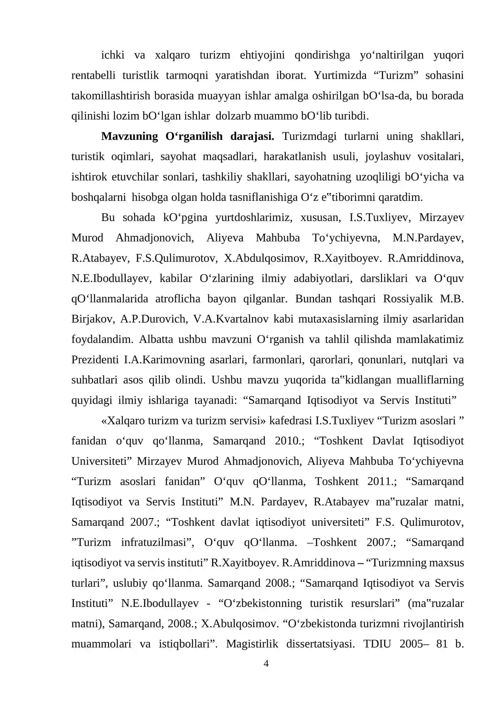 TURIZM SOHASI TASNIFLANISHI VA TURLARI 3