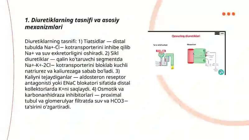 Diuretiklar dori vositalari Kilinik farmakologiyasi 3