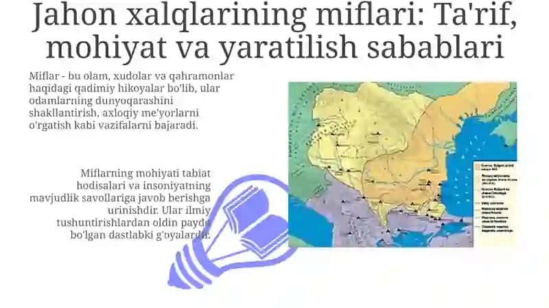"Jahon xalqlarining miflari: Ta'rif, mohiyat va yaratilish sabablari" 3