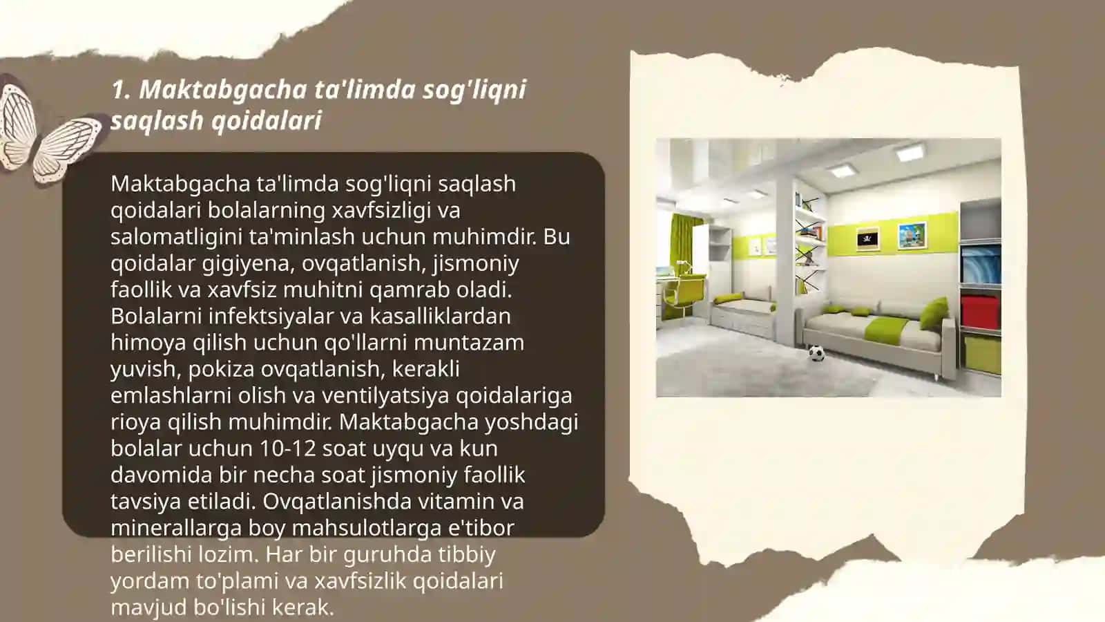 Maktabgacha ta'limda sog'liqni saqlash qoidalari 3